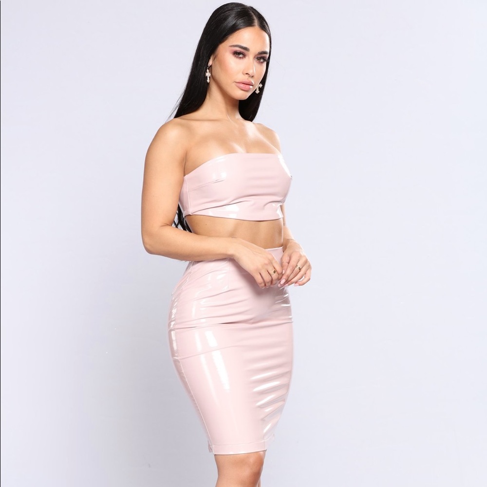 Pink latex skirt set 🍬